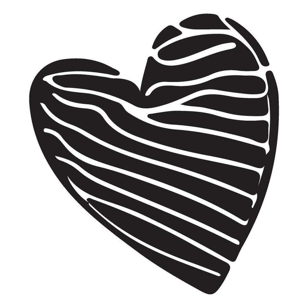cuore scarabocchio. mano disegnato amore simbolo, carino decorativo cuore icona. vettore