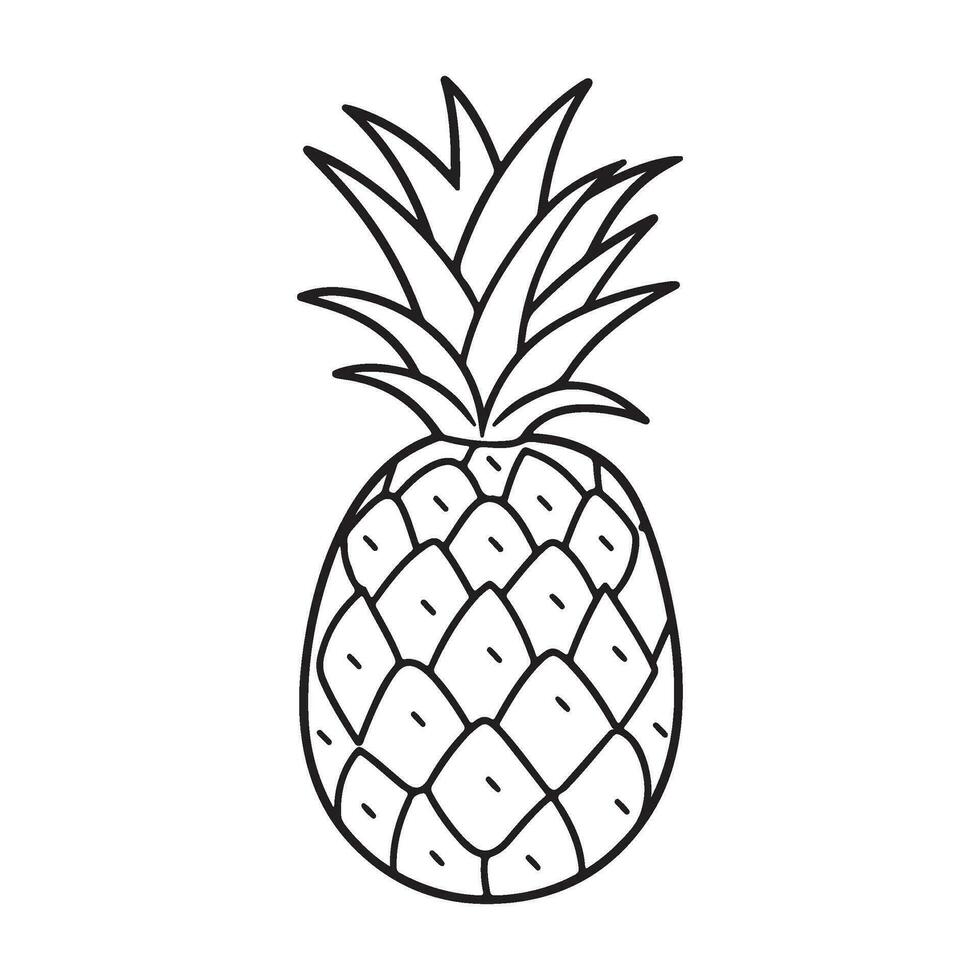 ananas tropicale frutta illustrazione, ananas con foglia icona. vettore