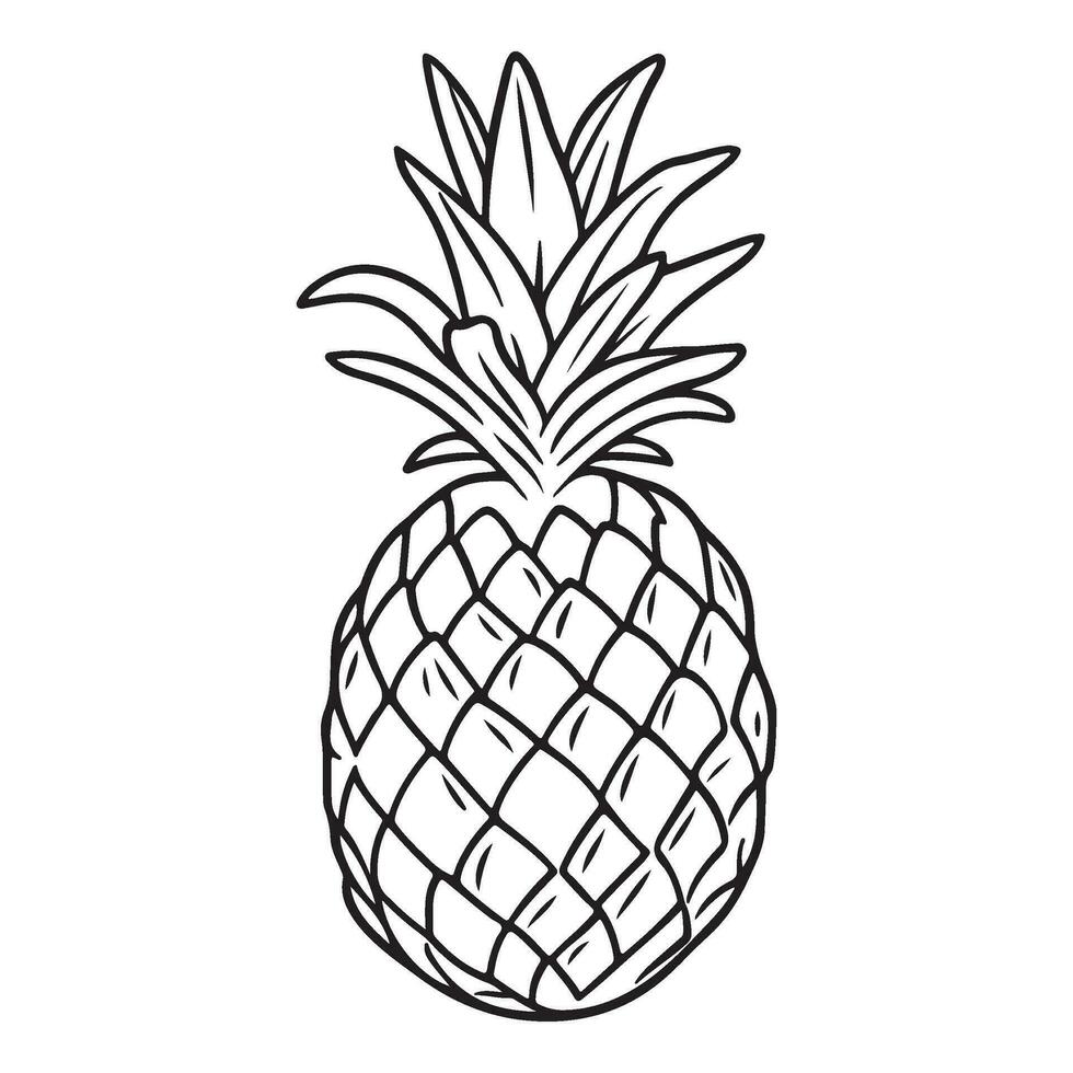 ananas tropicale frutta illustrazione, ananas con foglia icona. vettore