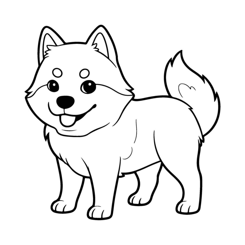alaskan malamute, mano disegnato cartone animato carattere, cane icona. vettore