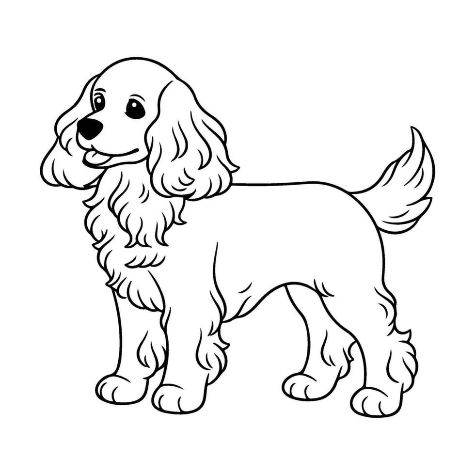 inglese cocker spaniel cane, mano disegnato cartone animato carattere, cane icona. vettore