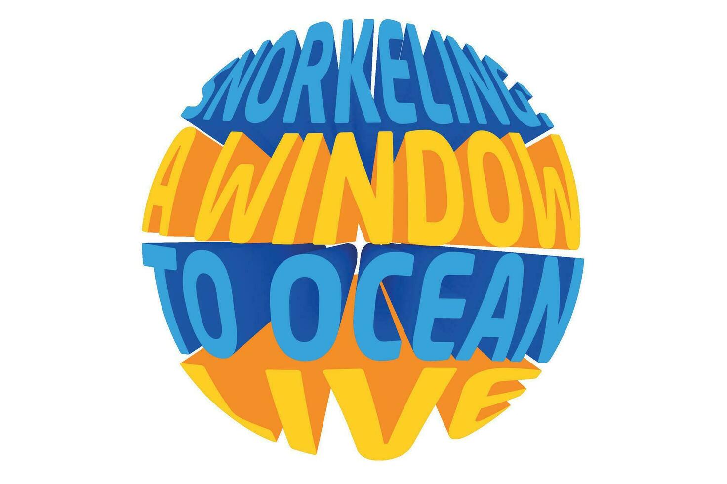 3d testo design di mondo lo snorkeling giorno citazioni vettore