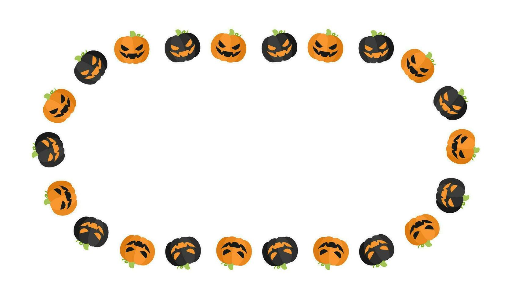 ovale Jack o lanterna Halloween telaio confine con testo spazio. sociale media inviare carta modello vettore illustrazione.