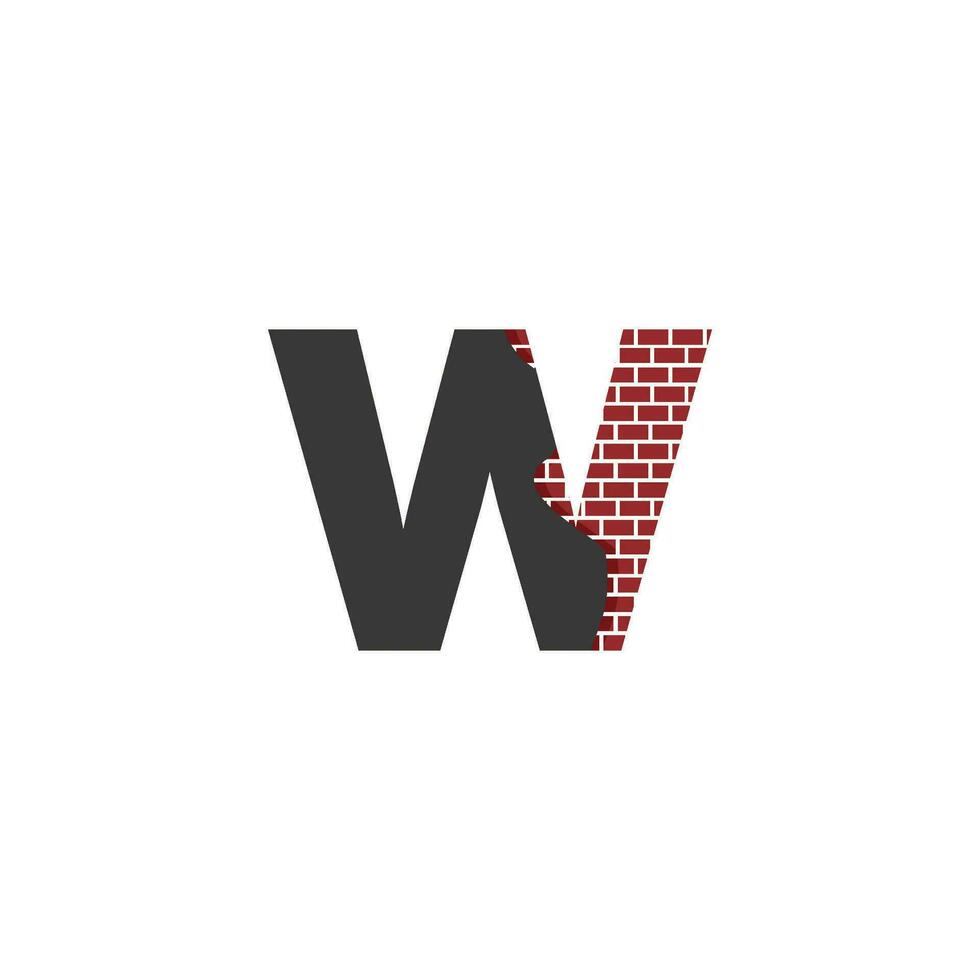 lettera w con mattone parete logo vettore design edificio azienda, creativo iniziale lettera e parete logo modello