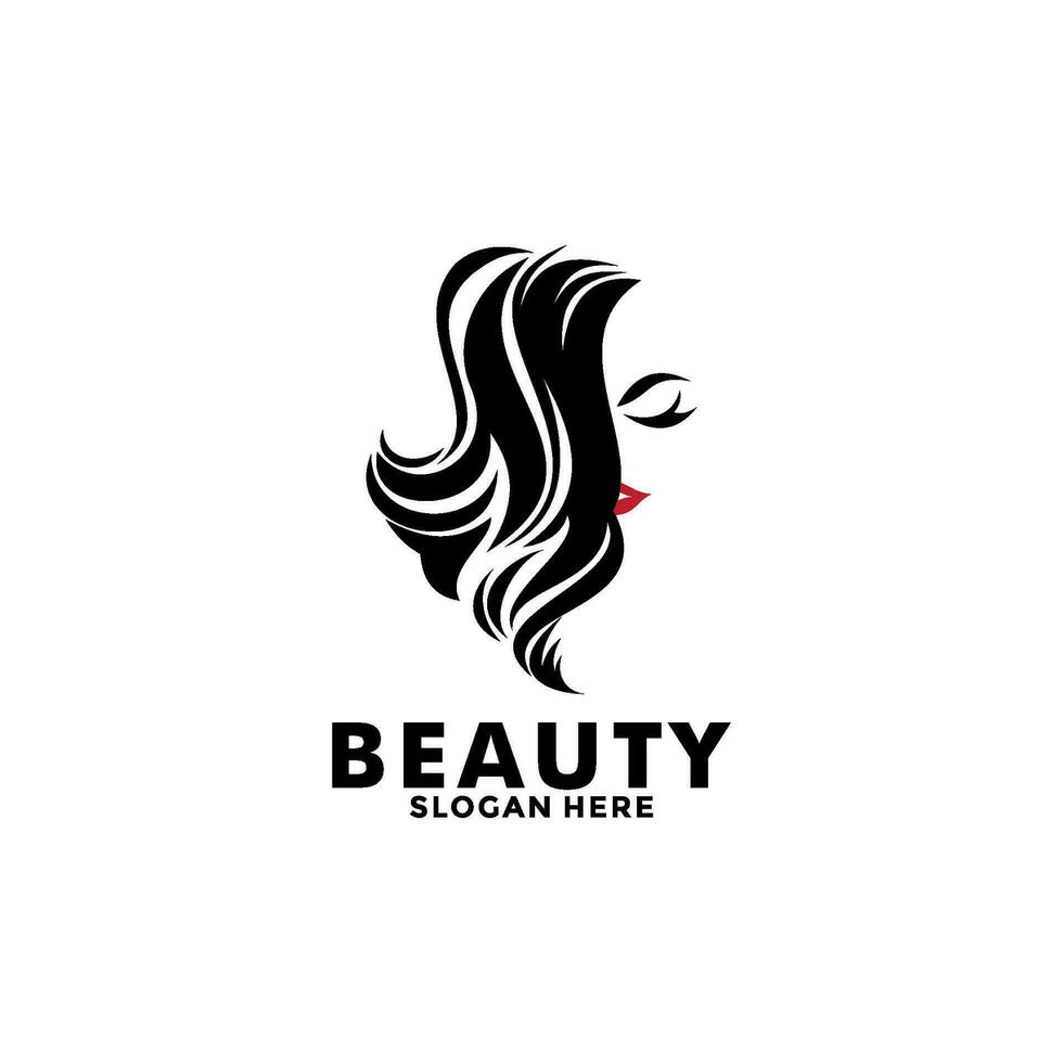 bellezza logo salone e capelli trattamento logo disegno, bellezza donna moda logo modello vettore