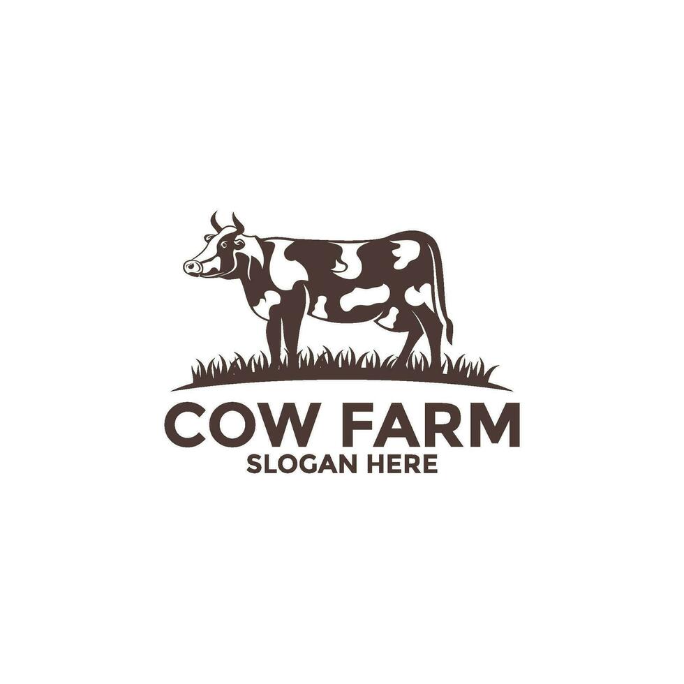 mucca azienda agricola logo design vettore modello, bestiame logo vettore