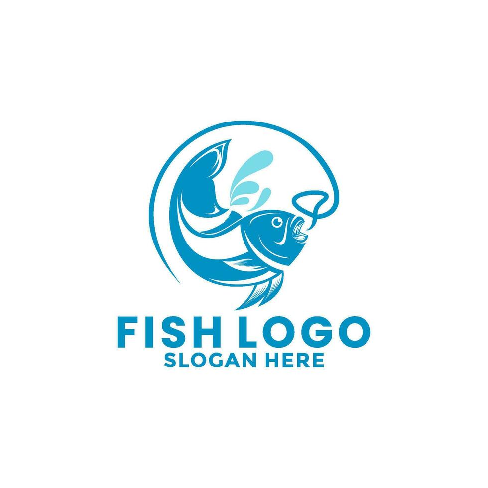 pesce logo vettore, pesca logo, pesce negozio logo design modello vettore