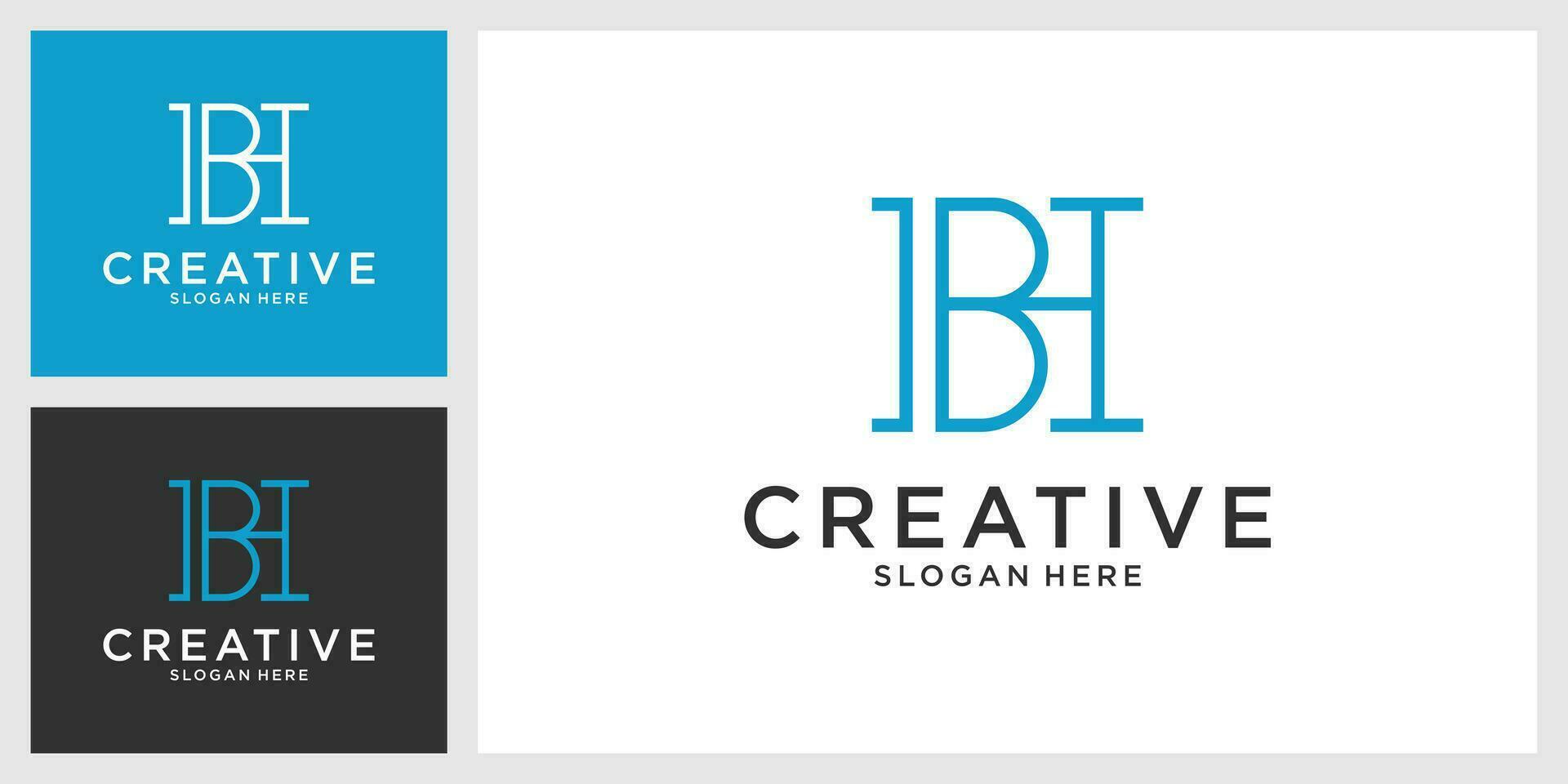 hb o bh iniziale lettera logo design vettore