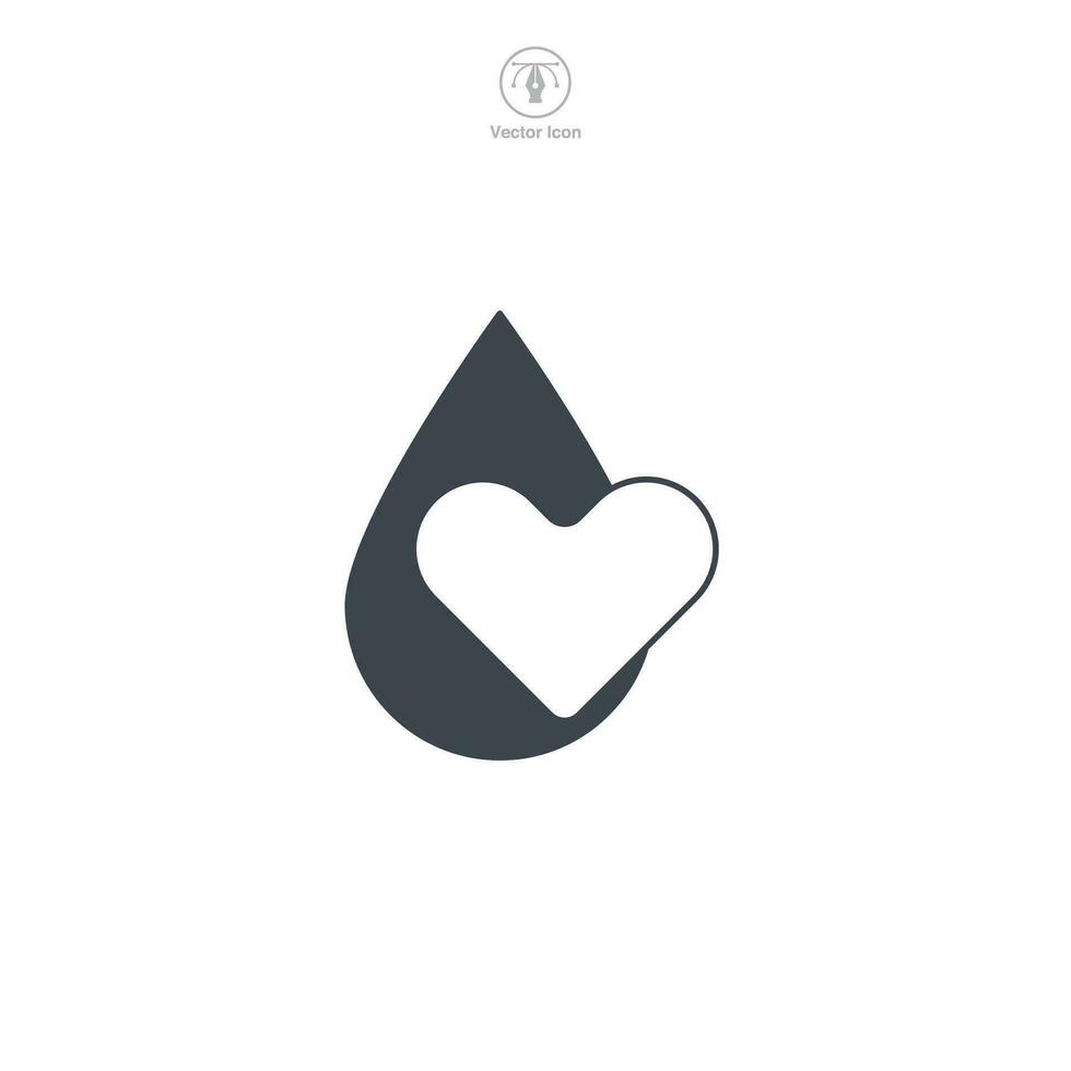acqua far cadere con cuore icona simbolo vettore illustrazione isolato su bianca sfondo