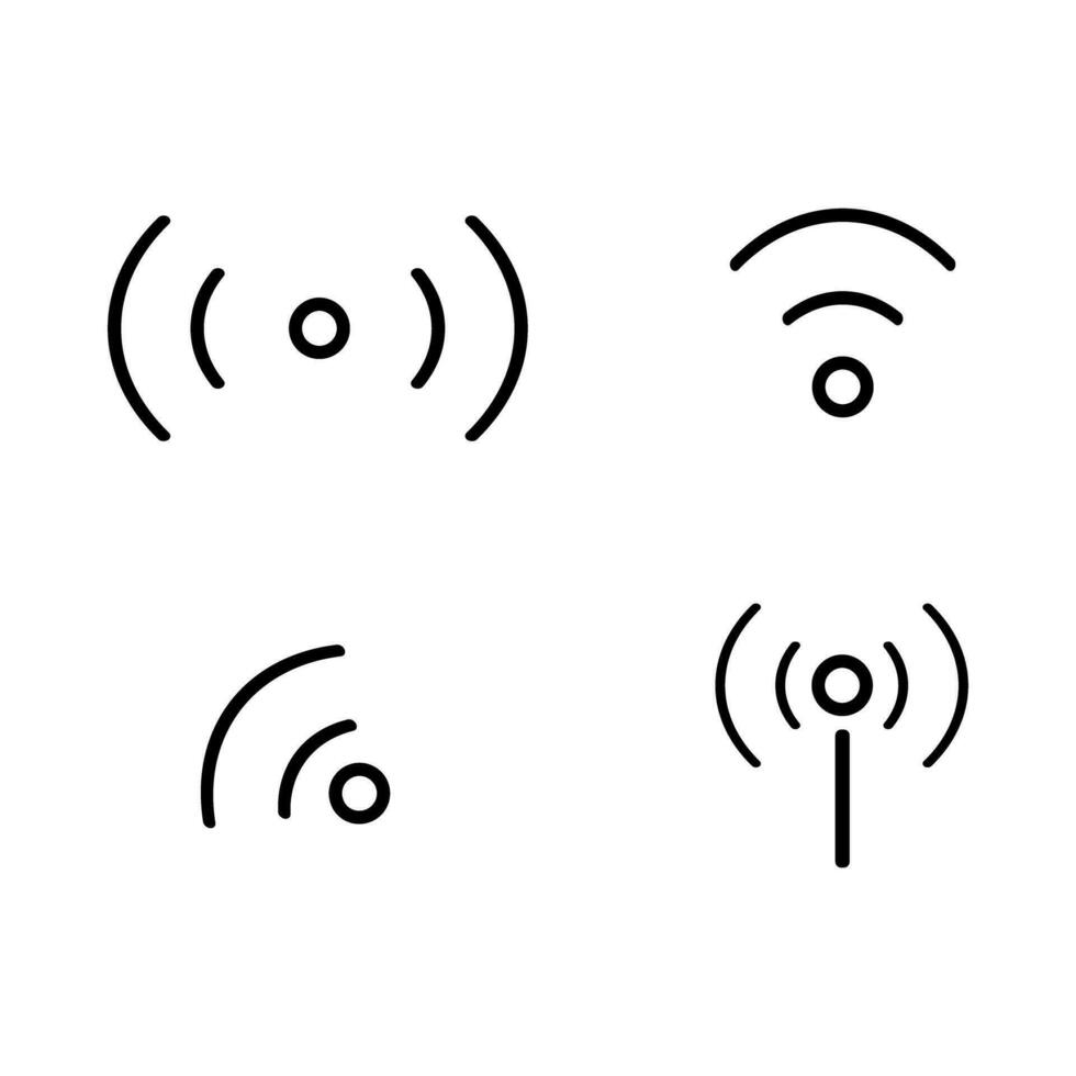 icona impostato di cellulare o Wi-Fi Radio onda icone e Radio onda antenne. vettore. vettore