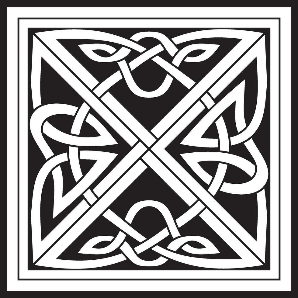 vettore nero monocromatico celtico nodo. ornamento di antico europeo popoli. il cartello e simbolo di il irlandesi, scozzesi, Britannici, franchi
