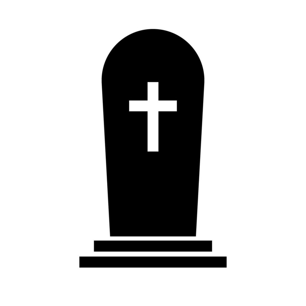 cristiano tomba silhouette icona di un' attraversare. vettore. vettore