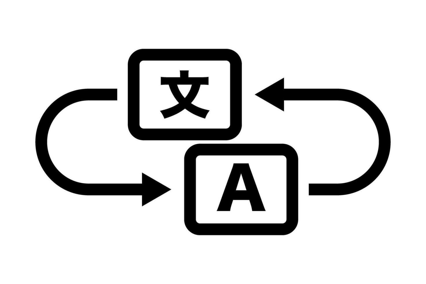 semplice linguaggio traduzione icona. straniero linguaggio traduzione. vettore. vettore