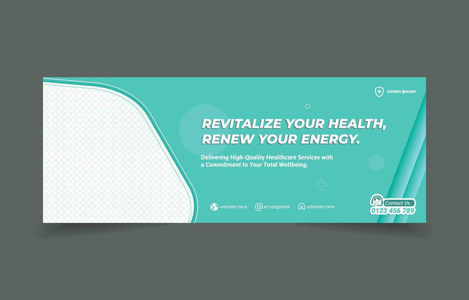 assistenza sanitaria medico bandiera copertina sociale media design vettore