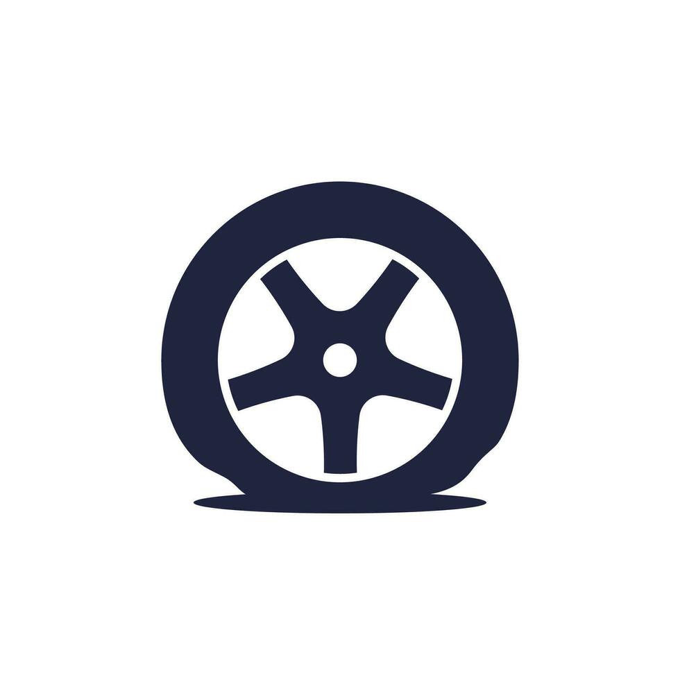 piatto pneumatico icona su bianca vettore