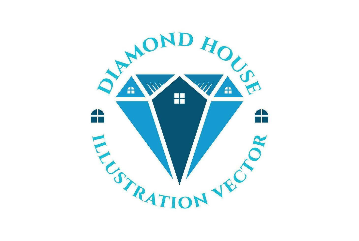 moderno diamante Smeraldo gemma pietra Casa per vero tenuta proprietà icona illustrazione vettore