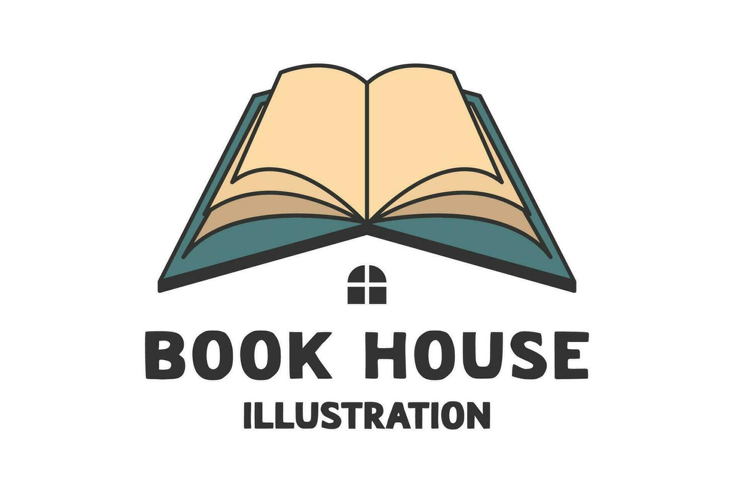 semplice minimalista libro Casa biblioteca per Università scuola scienza formazione scolastica icona illustrazione vettore