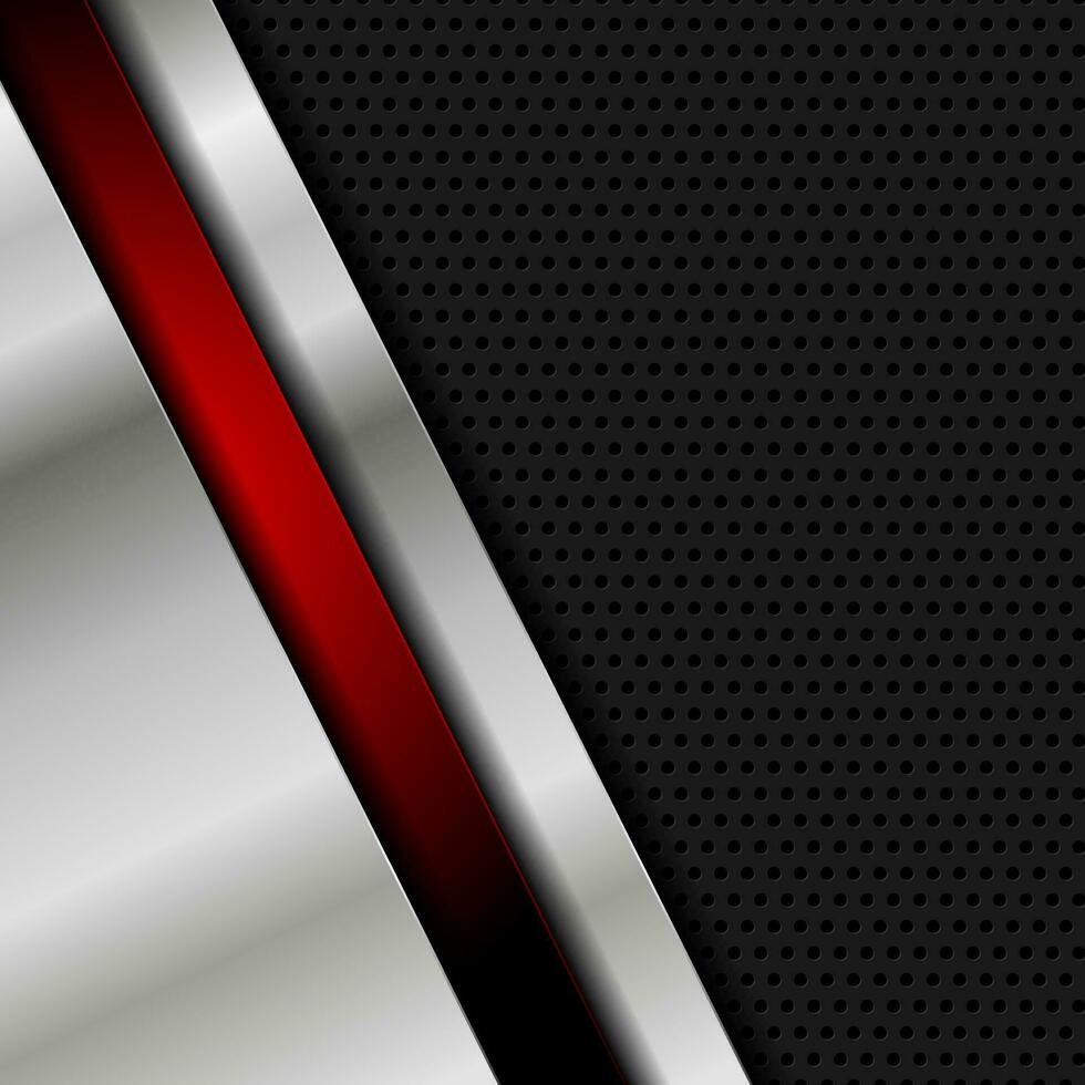 tecnologia metallico perforato sfondo con rosso banda vettore