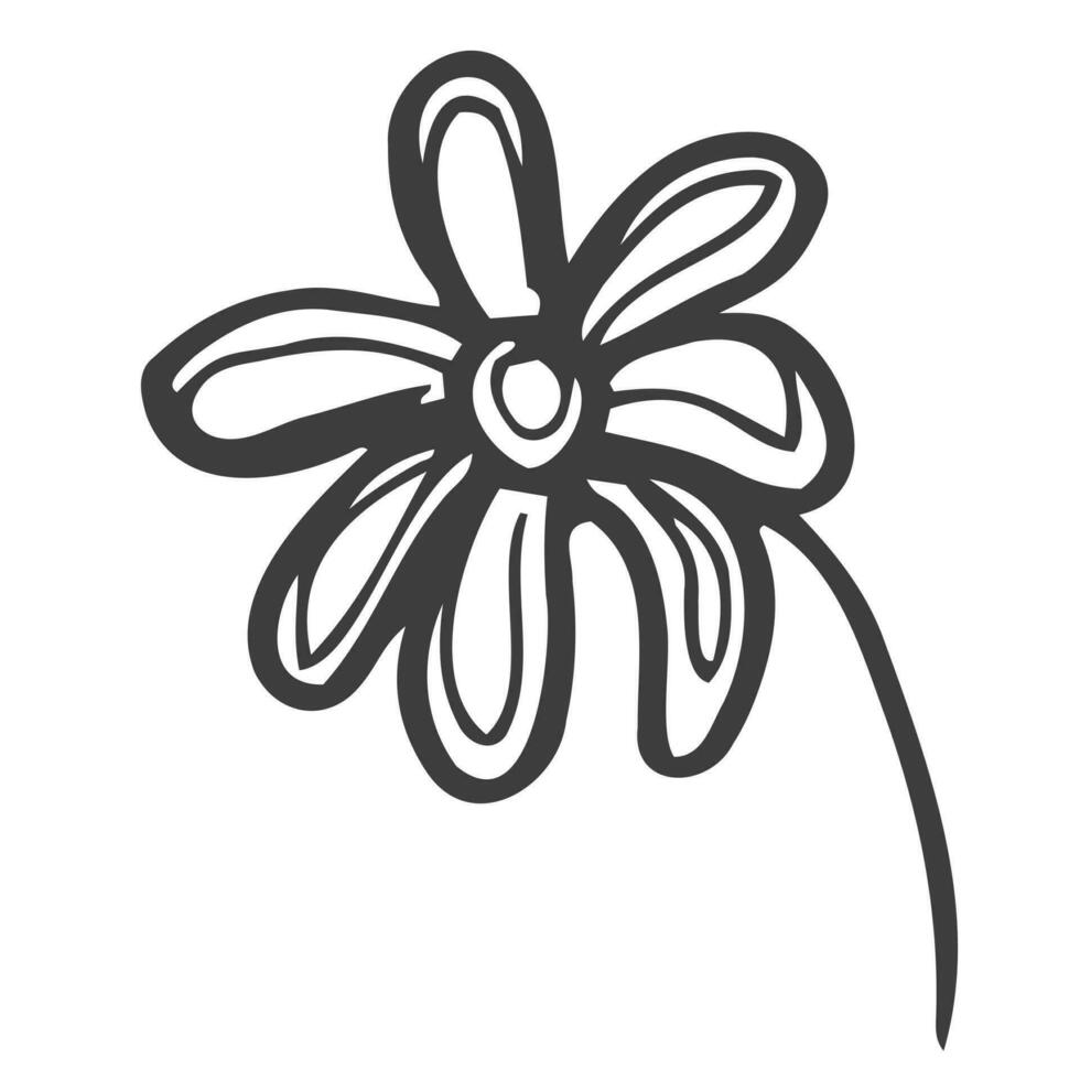 fiore icona. mano disegnato semplice nero schema vettore illustrazione clip arte nel scarabocchio stile, isolato su bianca sfondo