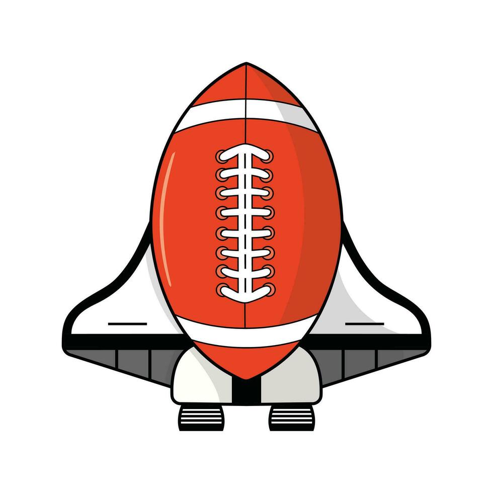 bambini disegno cartone animato vettore illustrazione razzo Rugby icona isolato su bianca sfondo