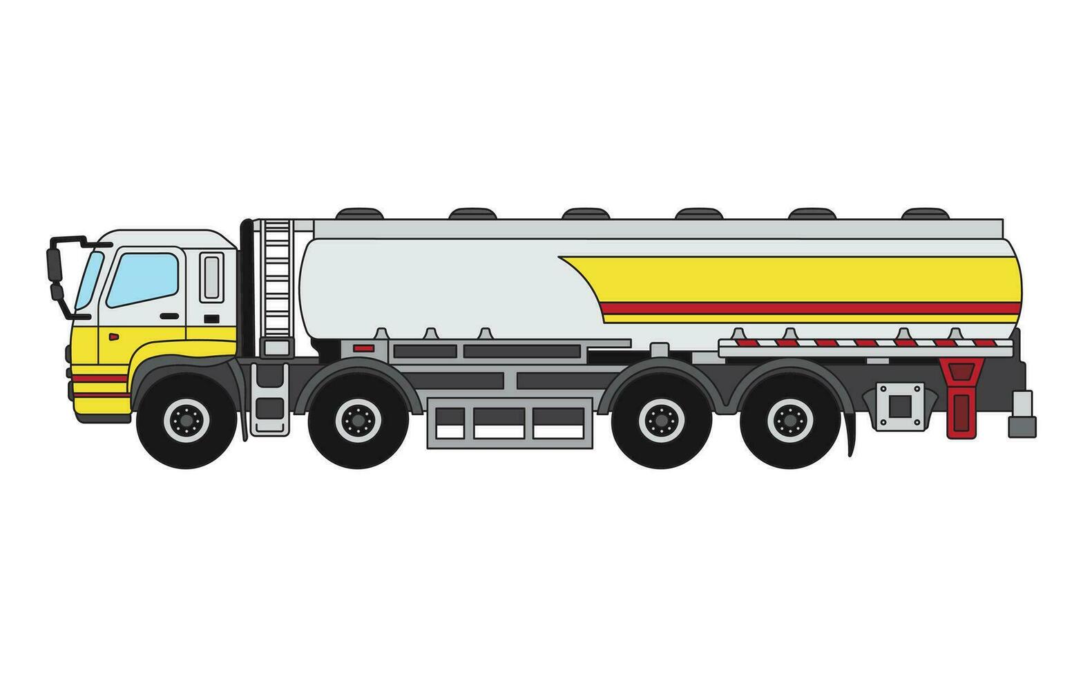 mano disegnato bambini disegno cartone animato vettore illustrazione serbatoio camion camion isolato su bianca sfondo