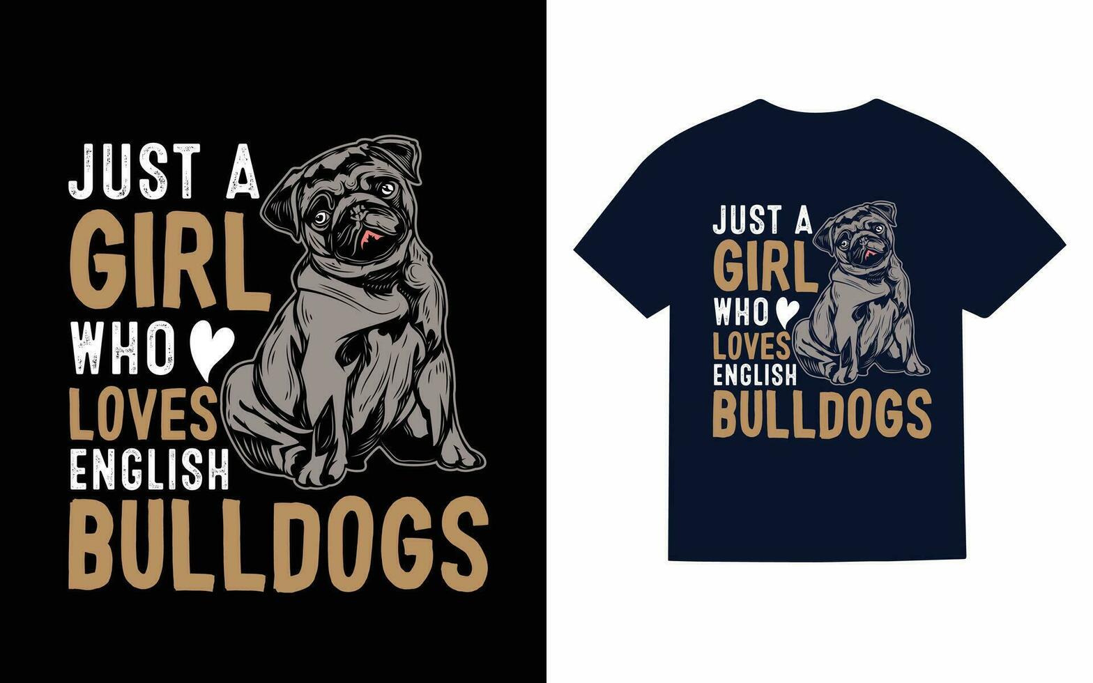 inglese bulldog tipografia maglietta disegno, vettore