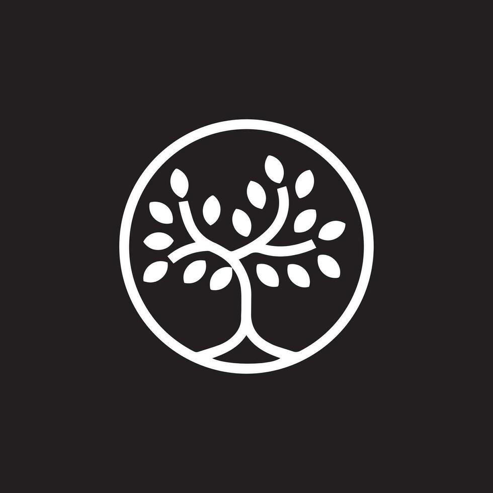 armonia di natura, circolare Linee albero logo. il minimalista raffigurazione di il albero sottolinea suo eleganza e resilienza, fabbricazione esso un' Perfetto scelta per eco-friendly imprese. vettore
