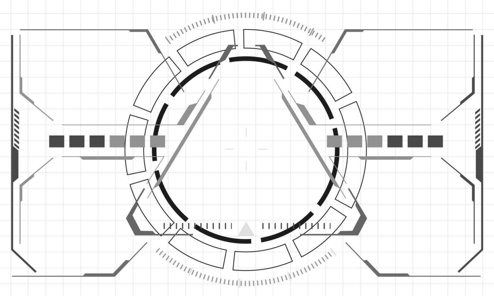 hud fantascienza interfaccia schermo monocromatico Visualizza design virtuale la realtà futuristico tecnologia Schermo vettore