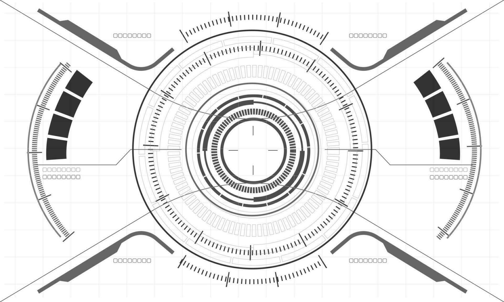 hud fantascienza interfaccia schermo monocromatico Visualizza design virtuale la realtà futuristico tecnologia Schermo vettore