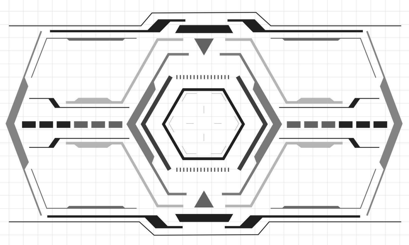 hud fantascienza interfaccia schermo monocromatico Visualizza design virtuale la realtà futuristico tecnologia Schermo vettore