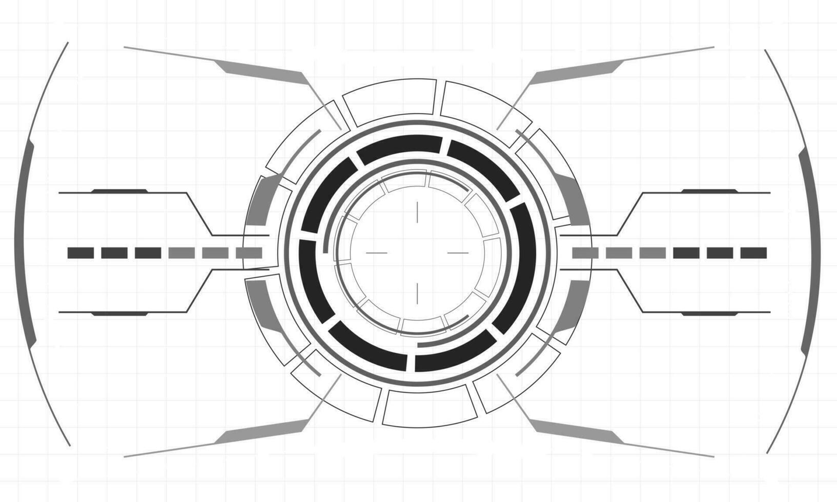 hud fantascienza interfaccia schermo monocromatico Visualizza design virtuale la realtà futuristico tecnologia Schermo vettore