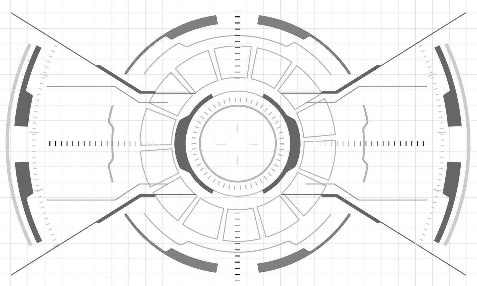 hud fantascienza interfaccia schermo monocromatico Visualizza design virtuale la realtà futuristico tecnologia Schermo vettore