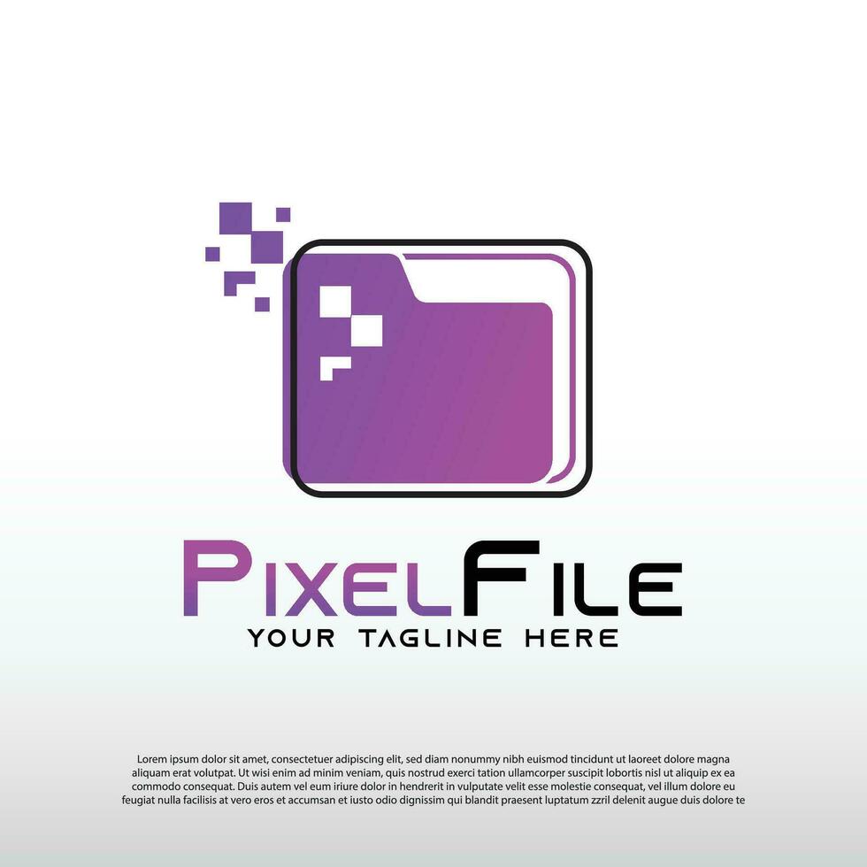 digitale documento logo con pixel dati concetto, illustrazione elemento-vettore vettore