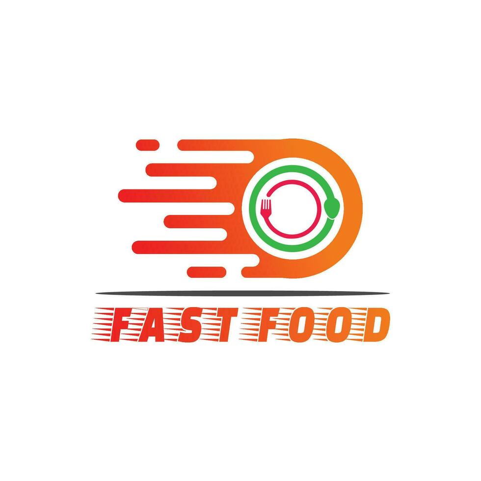 cibo logo, veloce cibo concetto icona-vettore vettore