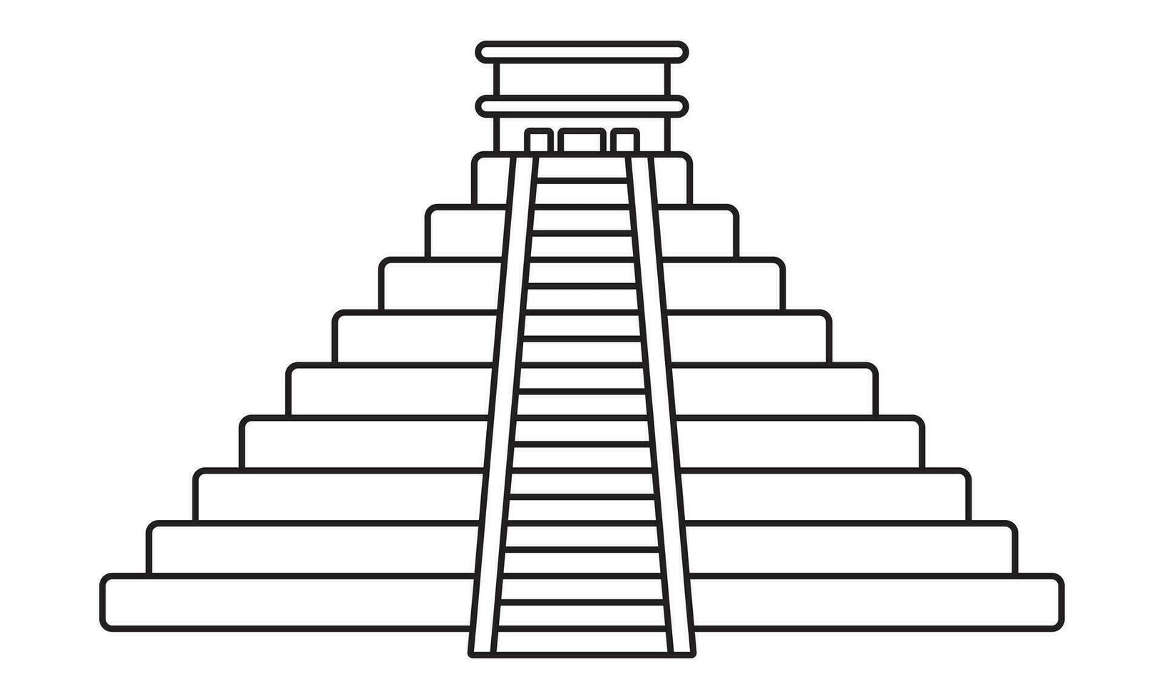 antico civiltà EL castillo piramide linea arte icona per applicazioni e siti web vettore