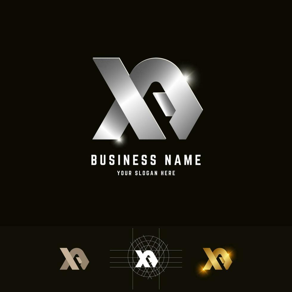 lettera xa o xr monogramma logo con griglia metodo design vettore