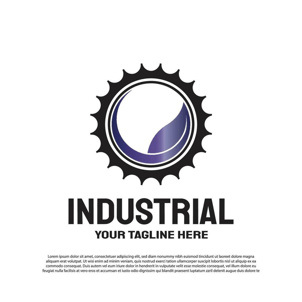 industriale logo con Ingranaggio concetto. ingegneria e meccanico cartello o simbolo. tecnologia icona -vettore vettore