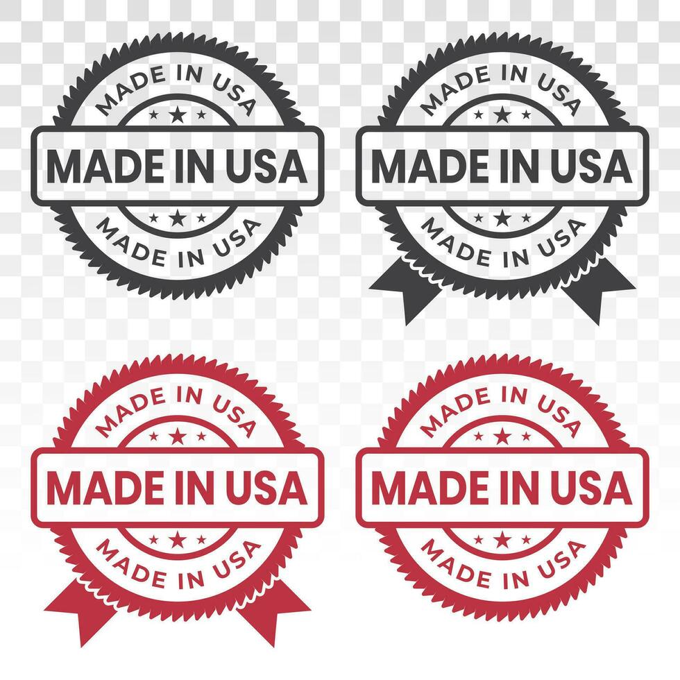 fatto nel Stati Uniti d'America distintivo piatto icona per industriale Prodotto francobollo vettore