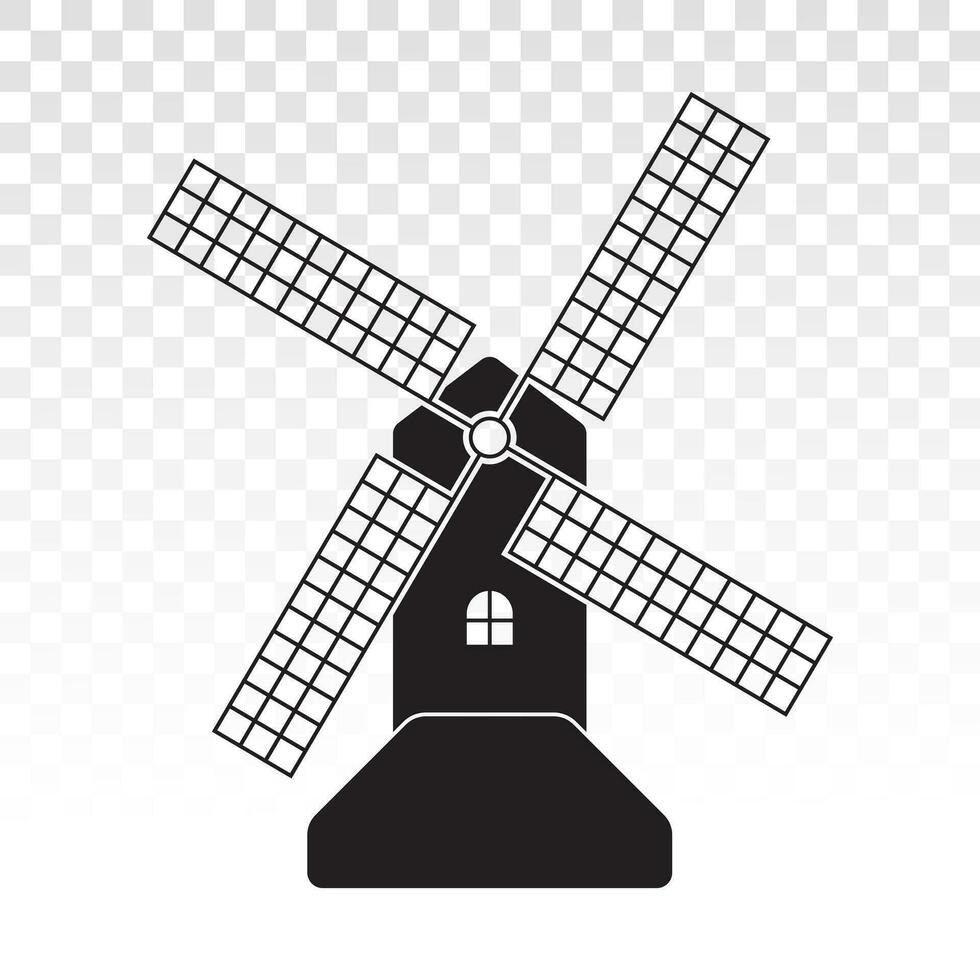 mulino a vento o vento turbina piatto icona per applicazioni o sito web vettore