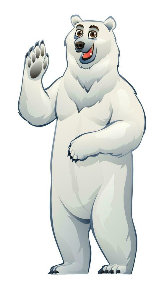 cartone animato polare orso agitando mano. vettore illustrazione isolato su bianca sfondo