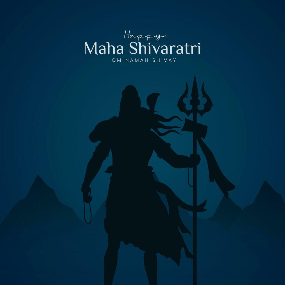 maha shivratri illustrazione di signore shiva silhouette design sociale media inviare vettore