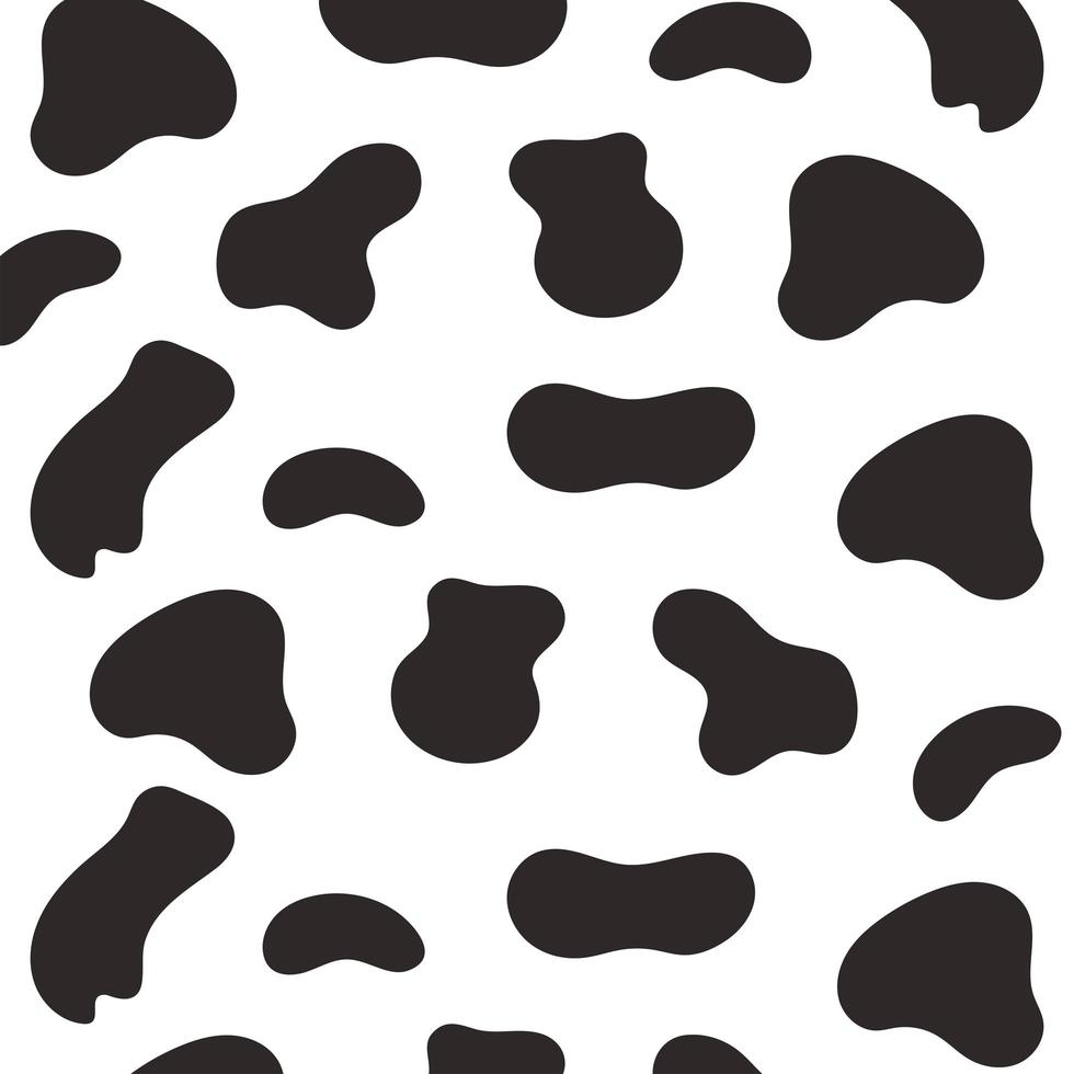 motivo di stampa di pelle di animale, stampa di mucca, design di sfondo bianco sportivo nero vettore