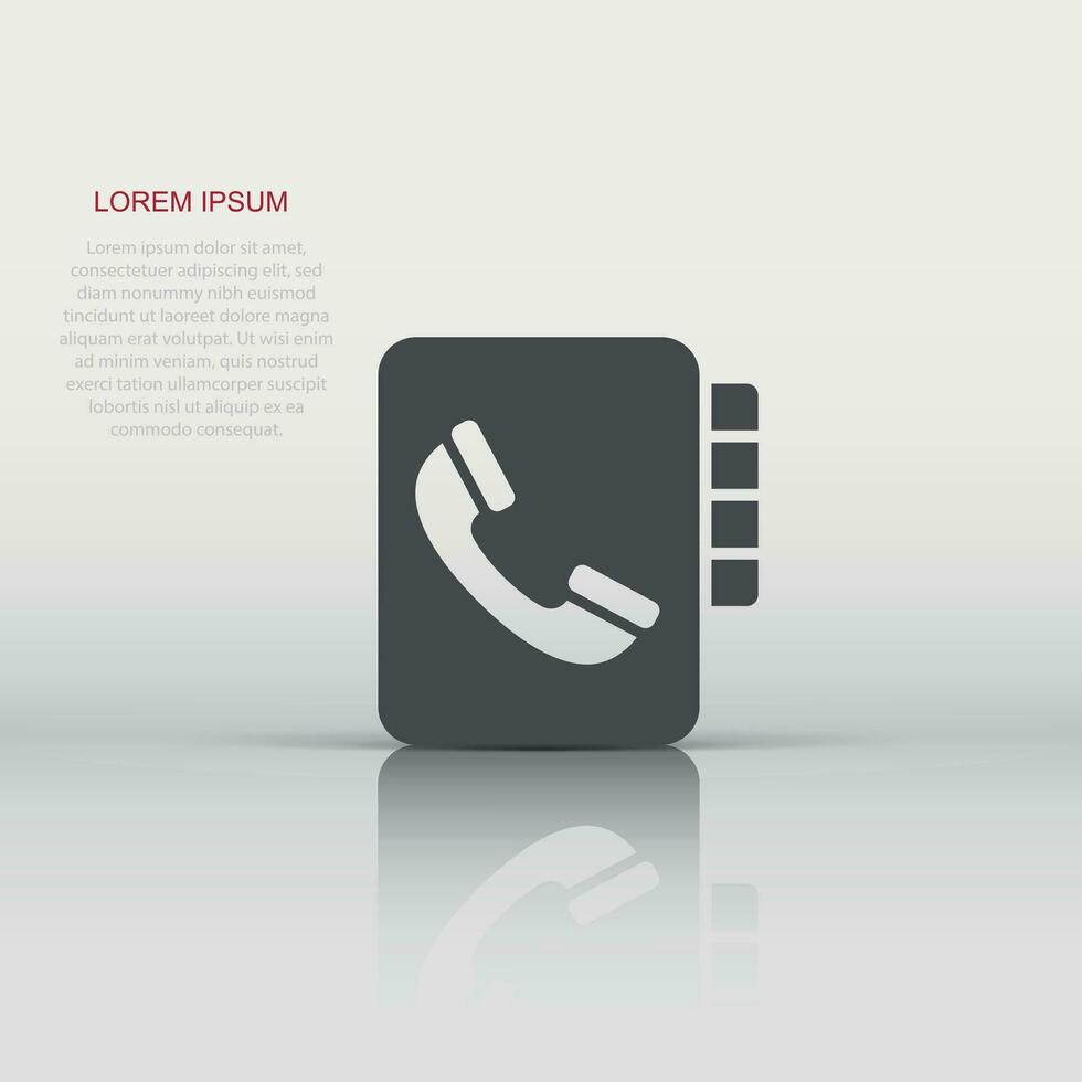 indirizzo Telefono libro icona nel piatto stile. telefono taccuino vettore illustrazione su bianca isolato sfondo. hotline contatto attività commerciale concetto.