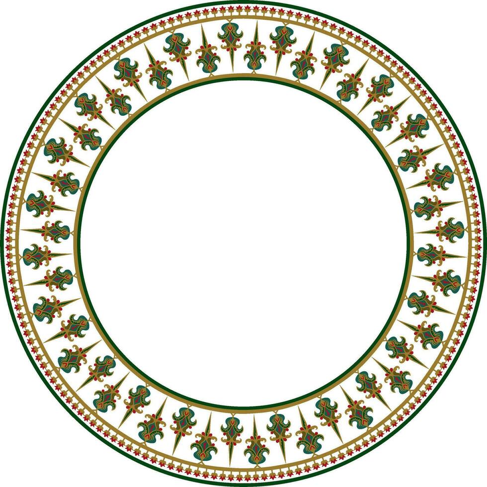 vettore colorato il giro bizantino ornamento. cerchio, confine, telaio di antico Grecia e orientale romano impero. decorazione di il russo ortodosso Chiesa.