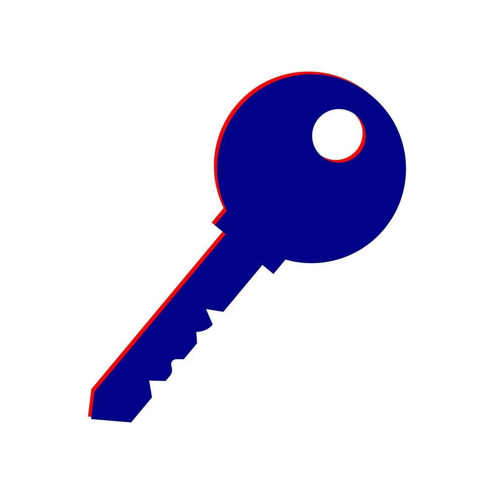 blu chiave icona isolato su bianca sfondo. vettore. vettore