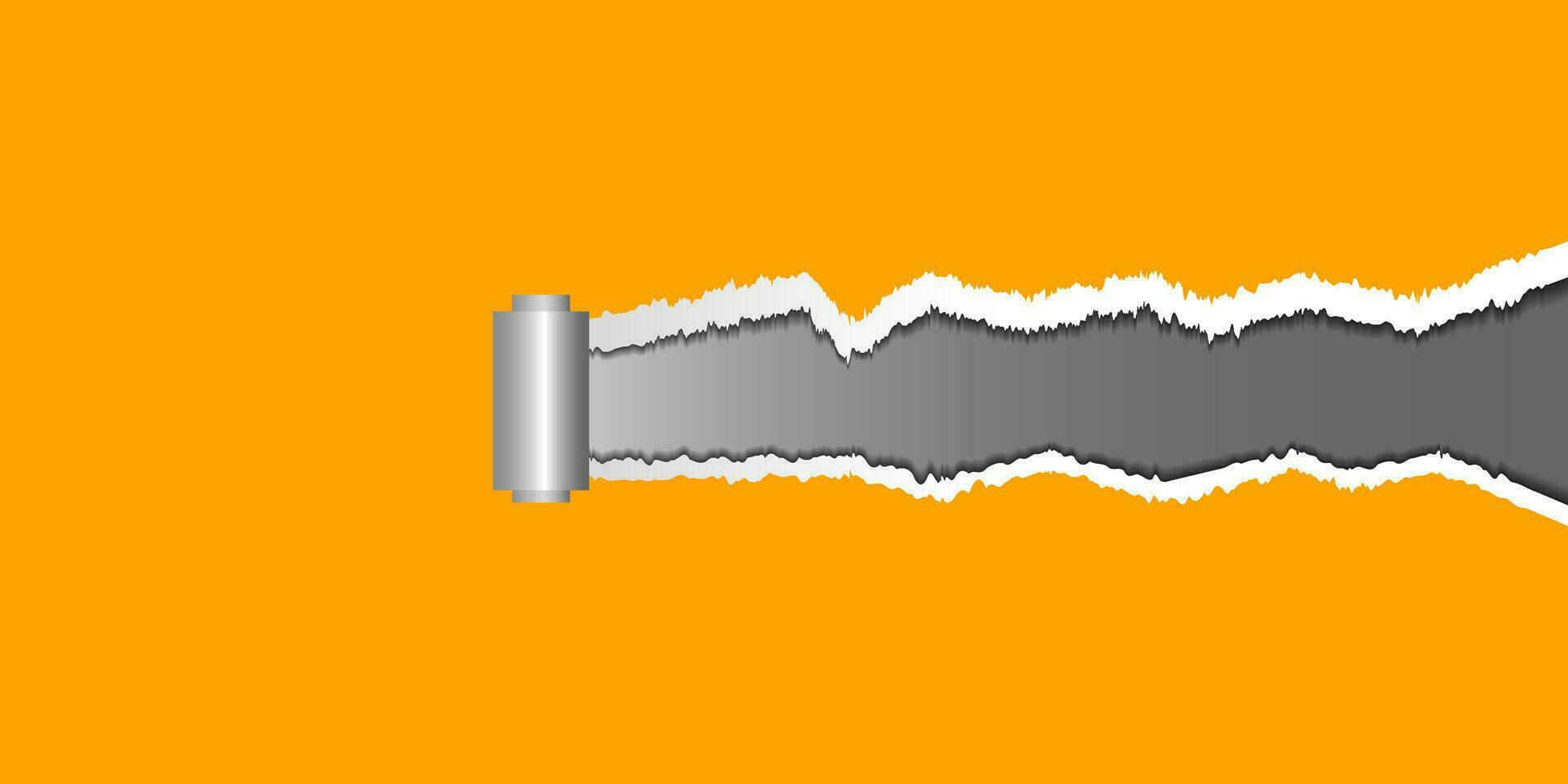 realistico strappato carta con ombre su un' giallo sfondo. vettore