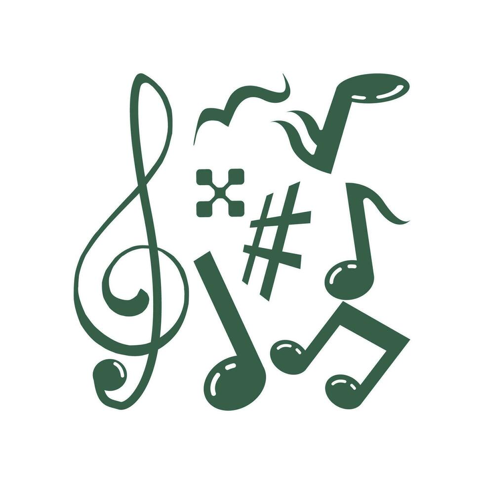 musica scala o musica Nota cartello o simbolo. musicale scala icone vettore