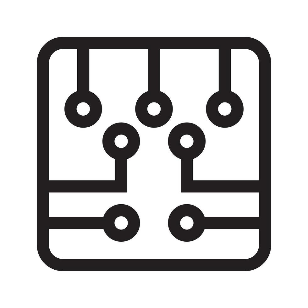 circuito tavola semiconduttori o elettronico circuito linea arte icona per applicazioni e siti web vettore