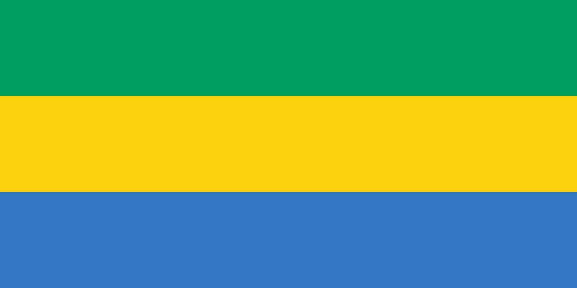 il nazionale bandiera di il repubblica di Gabon è isolato nel ufficiale colori. vettore
