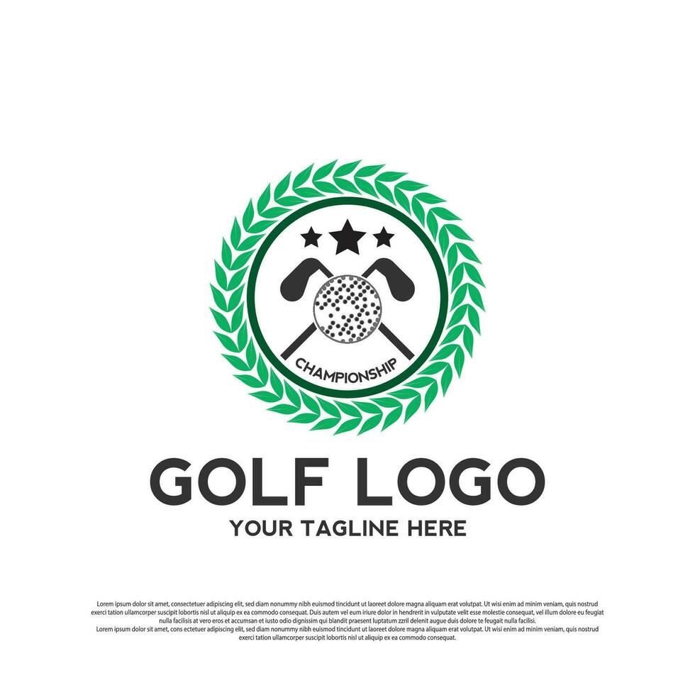lussuoso golf torneo logo design. golf campionato cartello o simbolo. golf icona. vettore